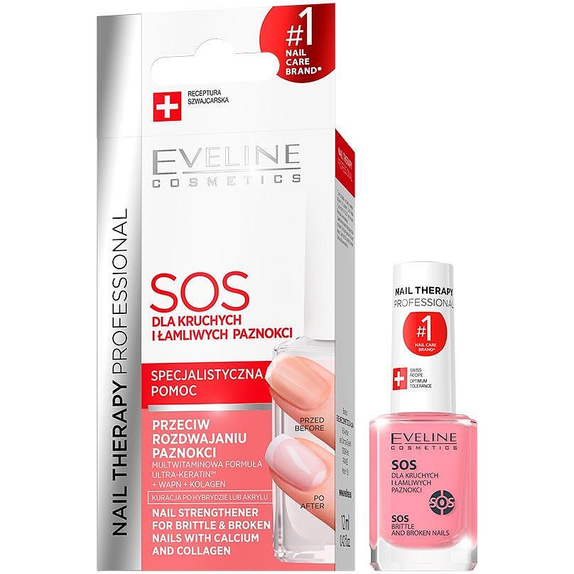 Eveline Cosmetics Nails SOS балсам за нокти с калций и колаген 12 мл