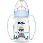 Wee Baby Classic Plus шише с дръжки и широк оребрен биберон, 250 мл (1 бр.)