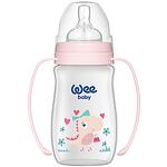 Wee Baby Classic Plus шише с дръжки и широк оребрен биберон, 250 мл (1 бр.)