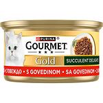 Purina Gourment Gold храна за котки с говеждо (85 г)