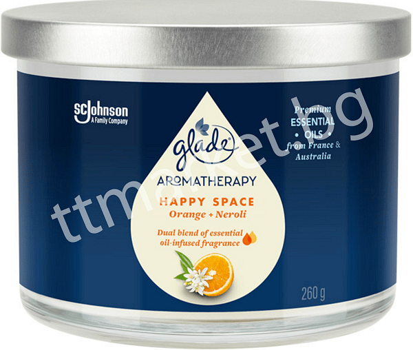 Glade Aromatherapy Pure Happiness Orange + Neroli Ароматна свещ за