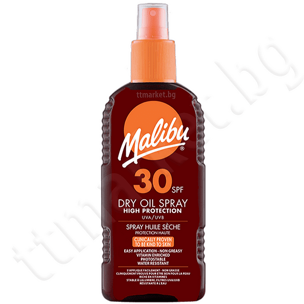 Malibu Dry Oil Spray SPF30 High Protection UVA/UVB Слънцезащитно сухо