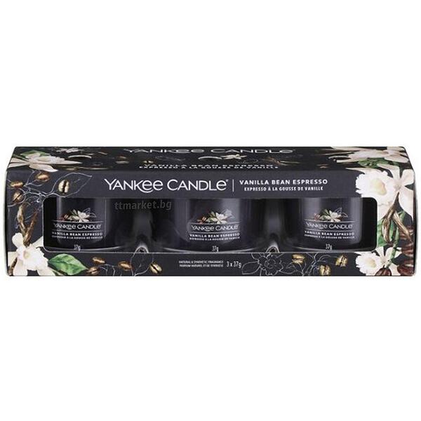 Yankee Candle Vanilla Bean Espresso Set Of Three Signature Filled