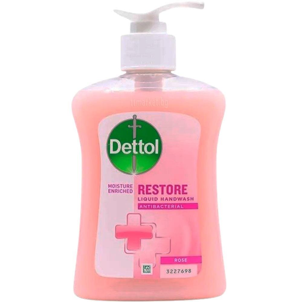 Dettol Restore Liquid Handwash Antibacterial Rose Антибактериален течен ...