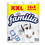 Тоалетна Хартия FAMILIA White XXL 100% цел. 3 пл. 32+8 бр.
