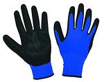 Ръкавици синьо трико/черен нитрил