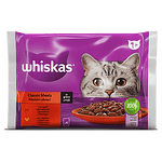 Пауч за котки WHISKAS 1+ Classic Meals с говеждо и пилешко 4x85 гр.
