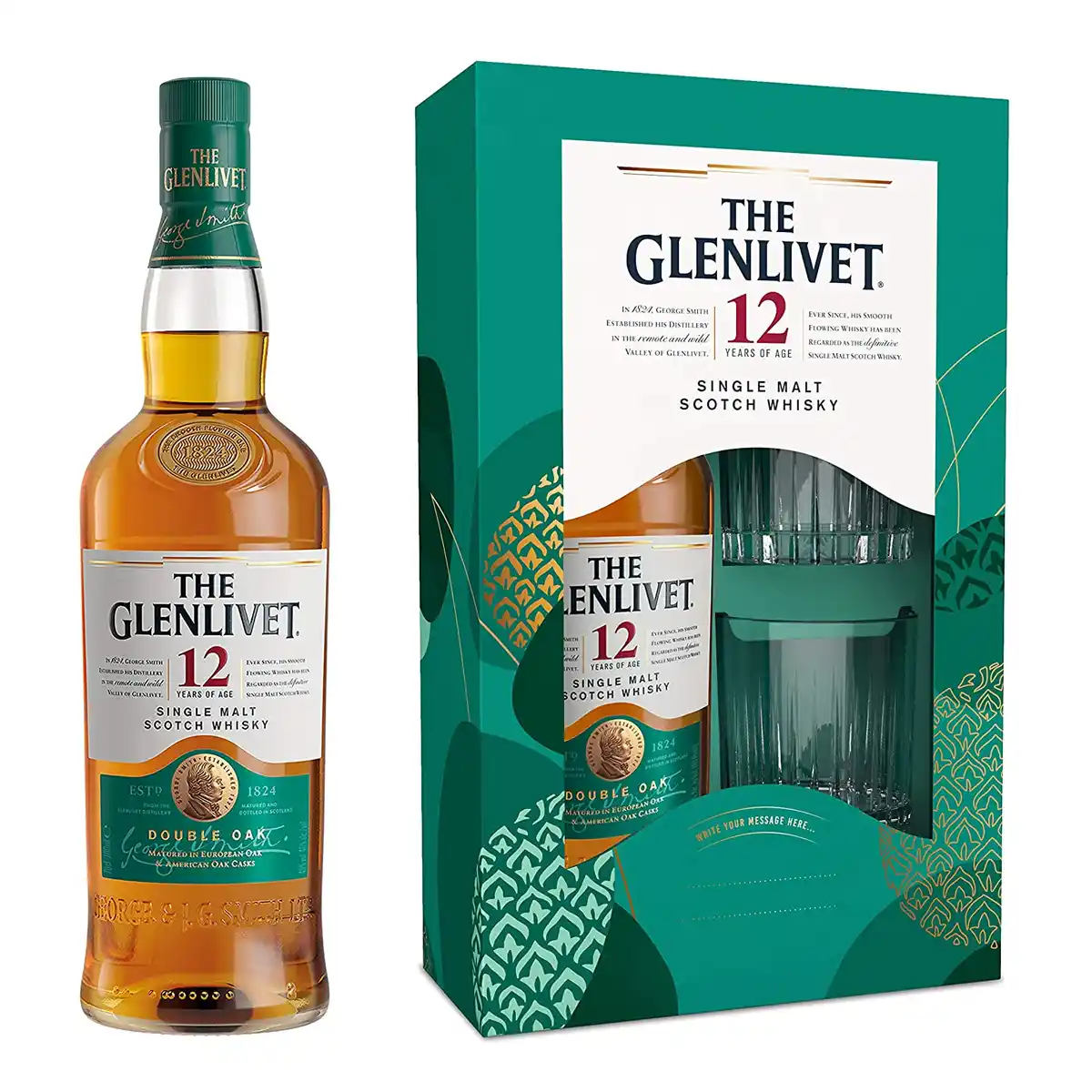 Уиски The Glenlivet 12 Y.O. с 2 чаши