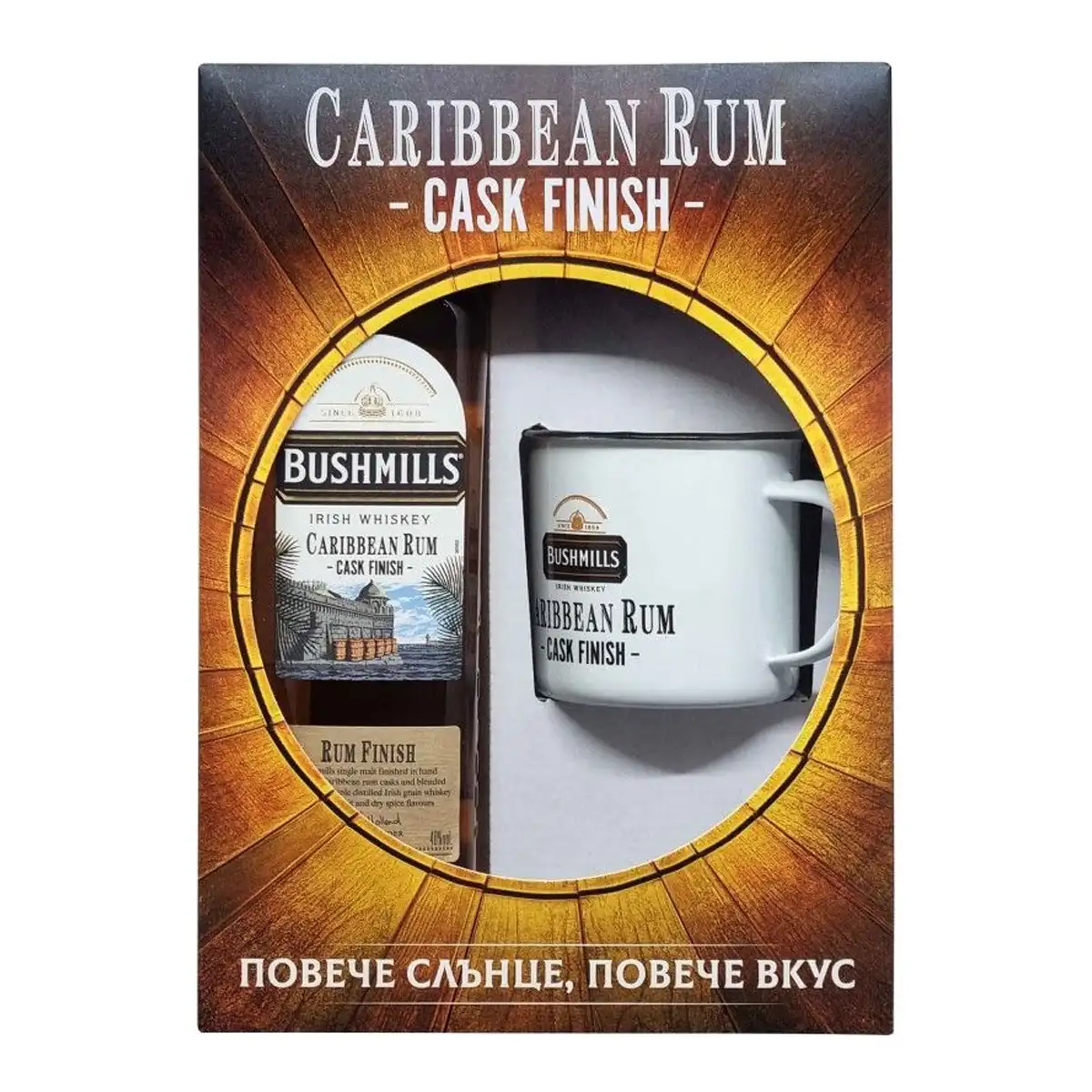 Уиски Bushmills Rum Cask Finish с чаша | eDrinks.bg