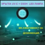 КРЪГЛА UV-C + ОЗОН LED ЛАМПА