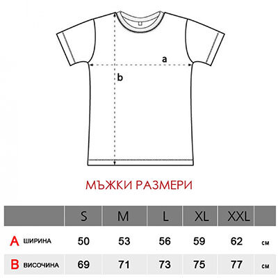 Размери на мъжки тениски