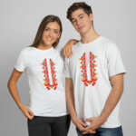 Тениски за двойки с шевици TNY Ethno 09, Бял