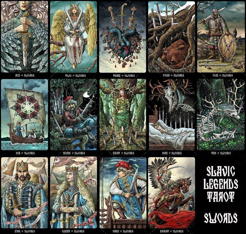 Оригинални карти Таро The Slavic Legends Tarot, черни ръбове