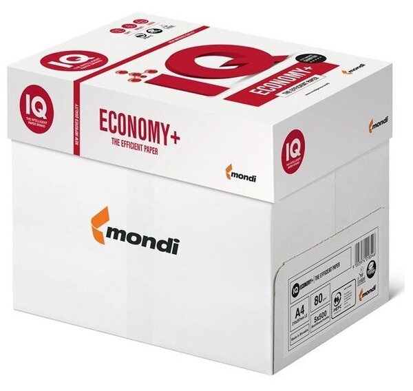 КОПИРНА ХАРТИЯ IQ ECONOMY, A4, 80 гр. - КАШОН (5 пакета) КОПИРНА ХАРТИЯ IQ ECONOMY, A4, 80 гр. - КАШОН (5 пакета)