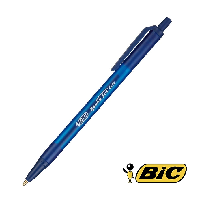 Автоматична химикалка BIC round, синя, 0.4 мм