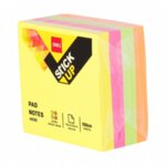 Самозалепващо кубче Deli Stick Up EA03003,76 мм х 76 мм, 4 цвята, неон, 400 л