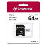 Карта памет Transcend UHS-I microSD 300S 64GB With Adapter