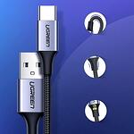 Кабел Ugreen Quick Charge USB to Type-C 1m Gray