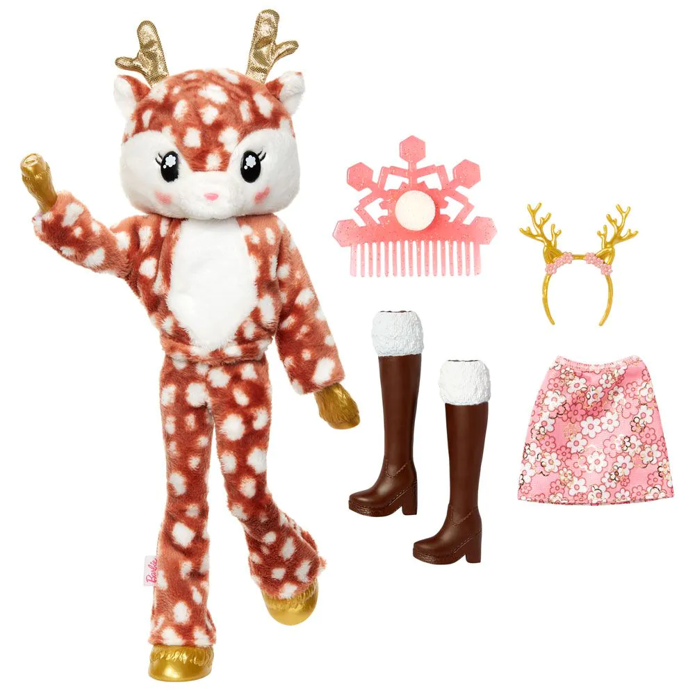 Barbie® Cutie Reveal™ Кукла Супер изненада "Блестящи снежинки" - Еленче HJL61