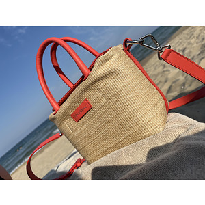 It'sNotABrand Coral Straw Bag