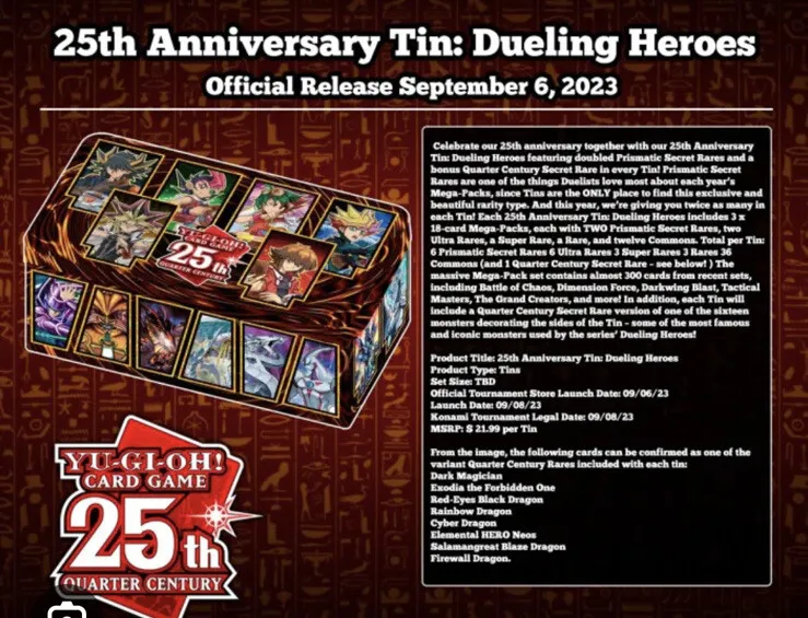 YGO Tin of Dueling Heroes 2023
