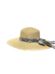 Лятна дамска шапка - екрю, широка периферия