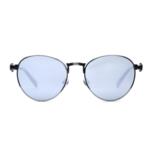 Елегантни сиви слънчеви очила - овални, метална техно рамка