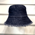 Дънкова шапка идиотка - тъмносиня, бохо ефект