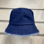 Дънкова шапка идиотка - светлосиня, бохо ефект