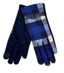 Сини дамски ръкавици - елегантни, каре