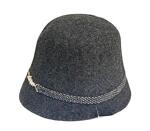 Филцова дамска шапка - елегантна, тъмносива