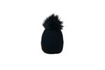 Черна плетена шапка с помпон - топла и пухкава