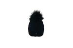 Черна плетена шапка с помпон - топла и пухкава