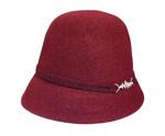 Елегантна дамска шапка от вълнен филц, бордо