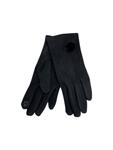 Черни дамски ръкавици с 5 пръста, с пухче