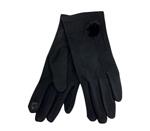 Черни дамски ръкавици с 5 пръста, с пухче