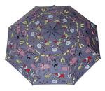 Лилав дамски чадър със закачлива украска, автоматичен