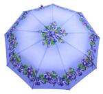 Автоматичен дамски чадър - син, с цветове на клематис