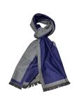 Кашмирен мъжки шал с елегантен дизайн, сиво и синьо