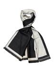 Кашмирен мъжки шал, черно и бяло