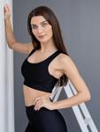 Елегантно спортно бюстие, черно с усилени презрамки