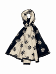 Черно-бял голям дамски шал от вискоза и памук