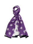 Голям дамски шал - бяло и лилаво