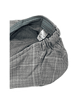 Памучен мъжки каскет с ластик на тила - светлосиво каре