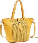 Голяма жълта дамска чанта Verde, трапец