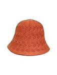 Оранжева лятна дамска шапка - плетена
