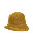 Жълта дамска шапка с малка периферия - лен и памук