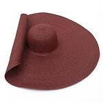Лятна шапка с широка периферия с цвят бордо
