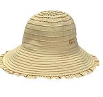 Памучна лятна дамска шапка цвят екрю
