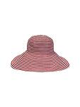 Лятна дамска шапка с периферия - червено-бяло флотско рае